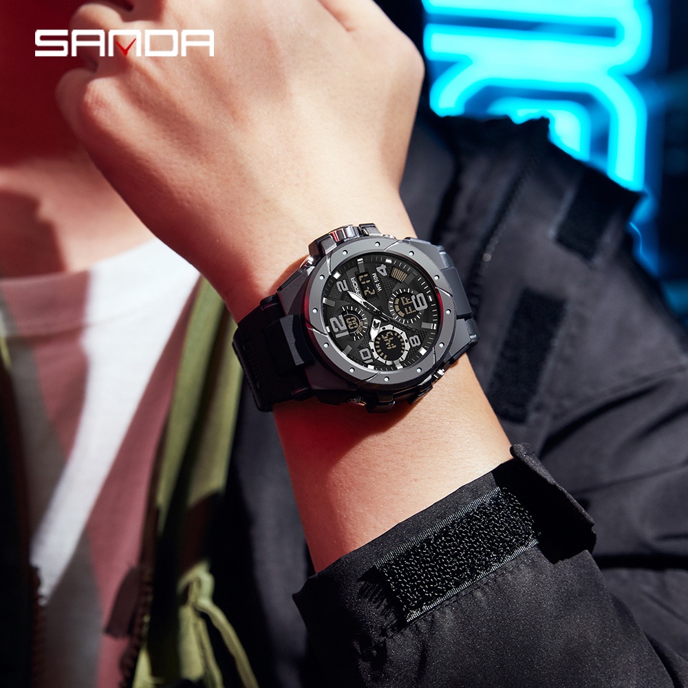 Sanda Đồng Hồ quartz Nam Đa Năng Chống Thấm Nước sd9009