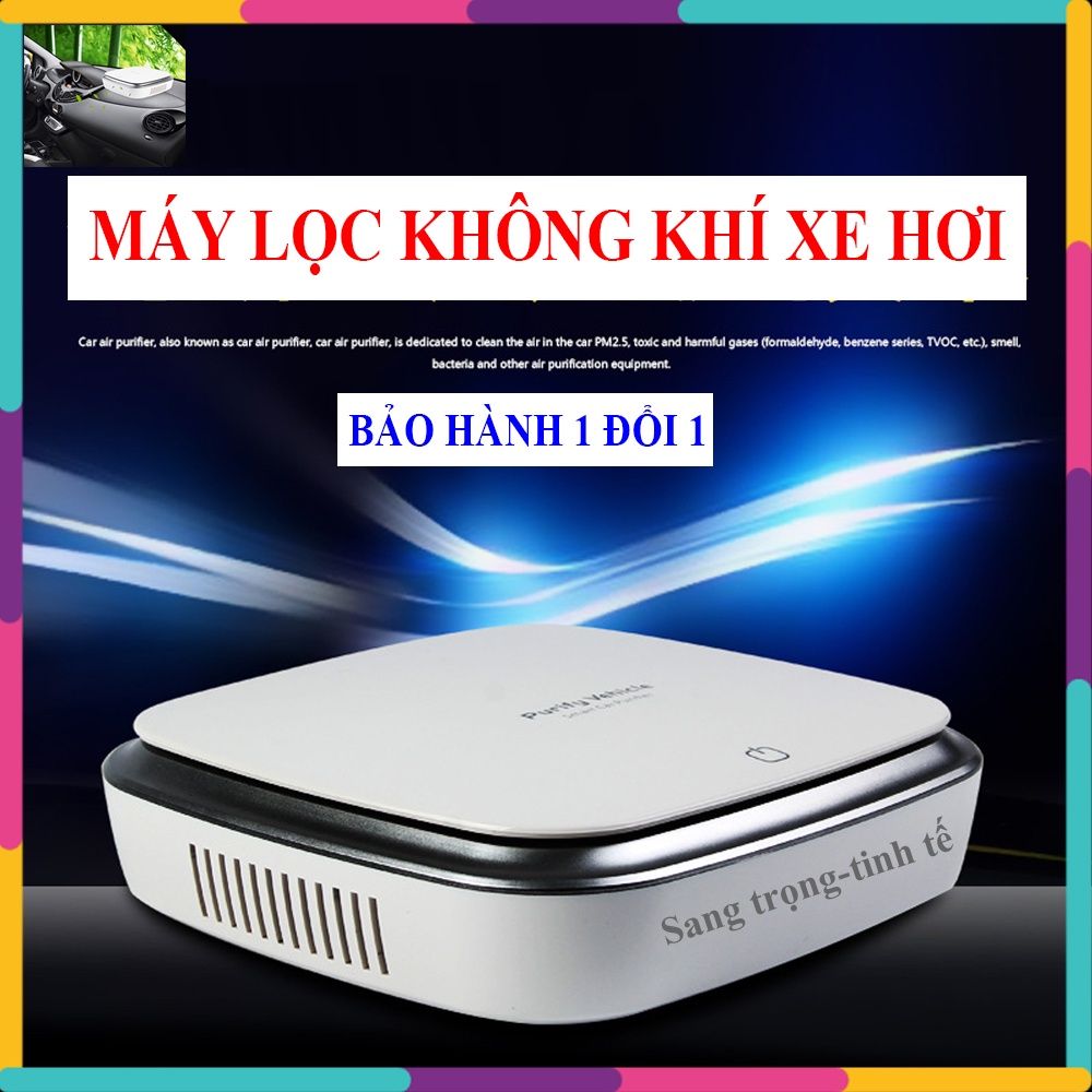 Máy lọc không khí ô tô, máy khử mùi xe hơi, chống say xe, màng HEPA lọc bụi mịn PM2.5, xông tinh dầu, BH 12 tháng