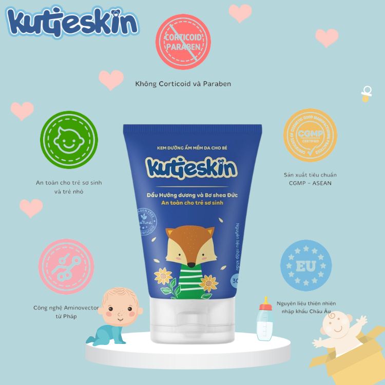 Kem bôi dưỡng ẩm mềm da Kutieskin 30gr là sản phẩm chuyên biệt dành riêng cho trẻ sơ sinh và trẻ nhỏ