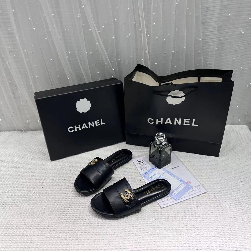 Dép Lê Quai Ngang Hàng Fullbox Màu Đen, Trắng Thời Trang Đế Chống Trơn Trượt Size 35-39