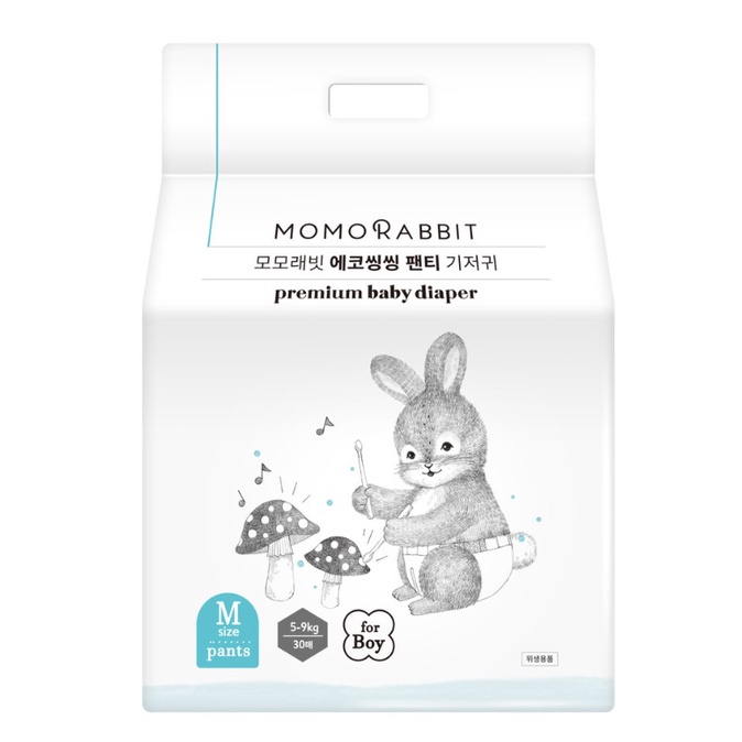 Bỉm Quần Bé Trai MOMO RABBIT Size M 5-9kg 30 Miếng