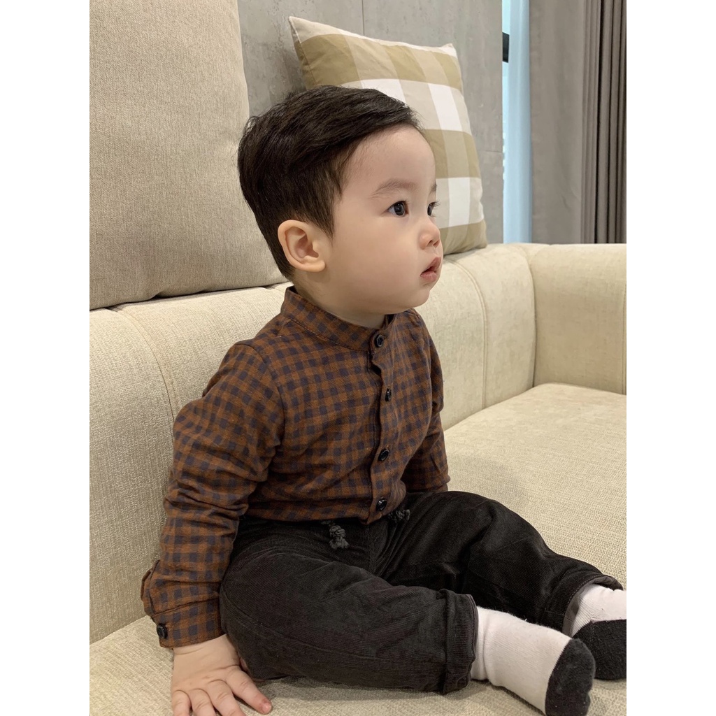 Áo Sơ Mi Cotton Bé Trai Macro & Micro Long Sleeve Shirt