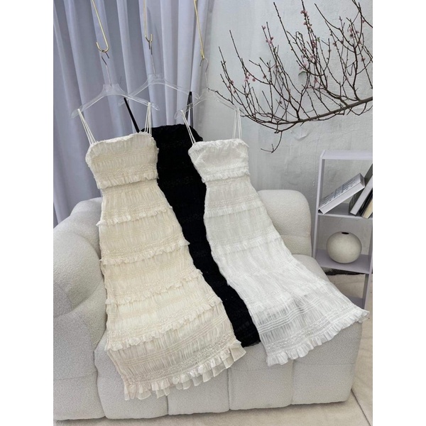 Đầm hai dây ôm bèo thun tơ Wabisabi N2102