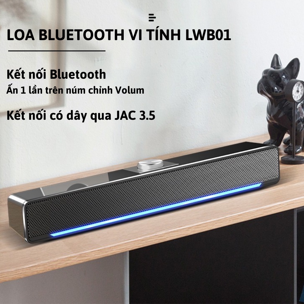 Loa máy tính bluetooth để bàn có dây ICHECO LWB01 cho vi tính laptop PC tivi có đèn led phiên bản cao cấp