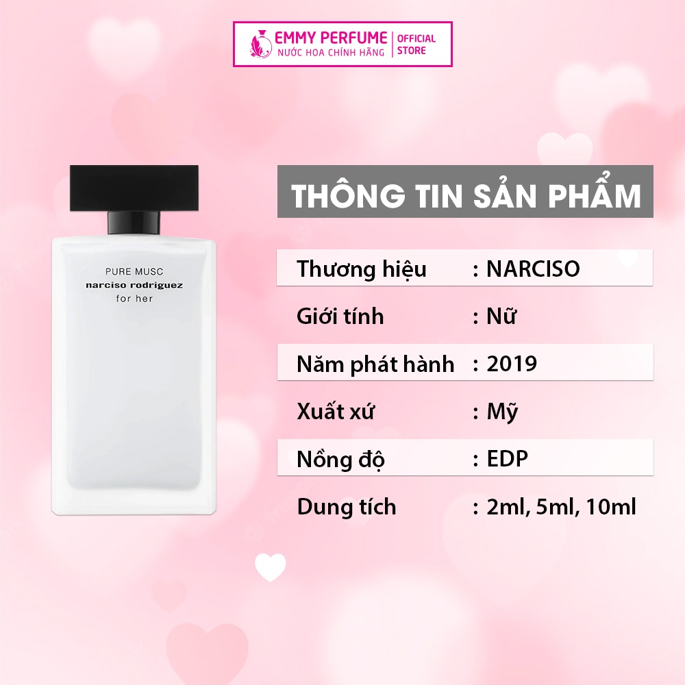 Nước hoa nữ Narciso For Her 4 mùi - Mùi hương hoa cỏ ngọt ngào quyến rũ