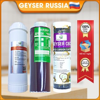 Bộ 3 lõi lọc nước 123 nano geyser dùng cho máy eco max, geyser 5. lõi ecosoft, aragon, cbc chính hãng
