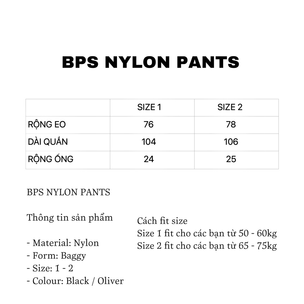 Quần Parachute Nylon SDWTT