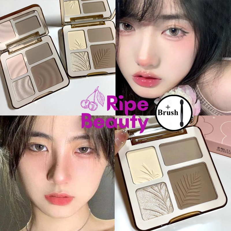 Bảng Phấn Bắt Sáng SWEET MINT Tạo Khối 3D 4 Màu Tự Nhiên Có Gương