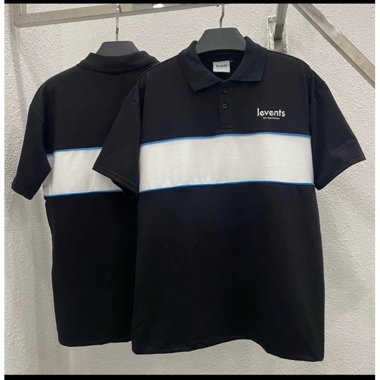 áo polo nam viền vàng, xanh