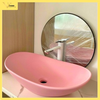 Bồn rửa mặt màu hồng - Lavabo rửa mặt màu hồng - Vòi rửa mặt thiên nga - Vòi rửa mặt màu hồng