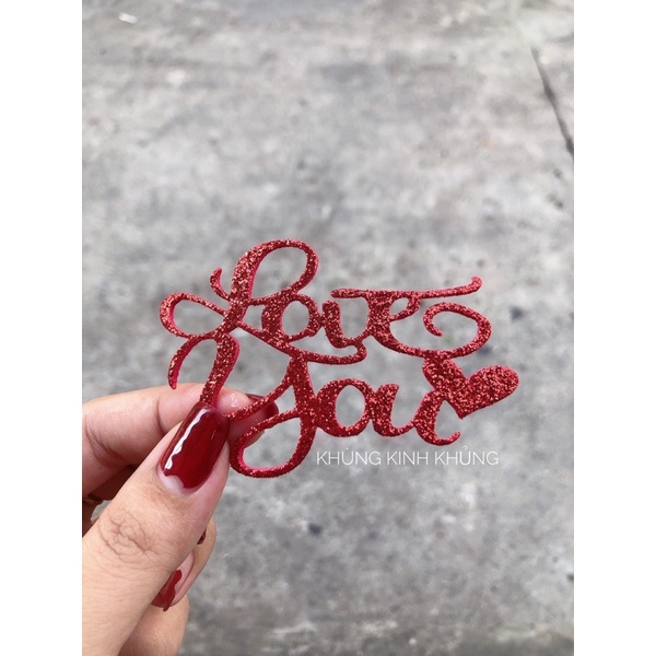 Set 10 chữ xốp kim tuyến trang trí bó hoa, hộp quà