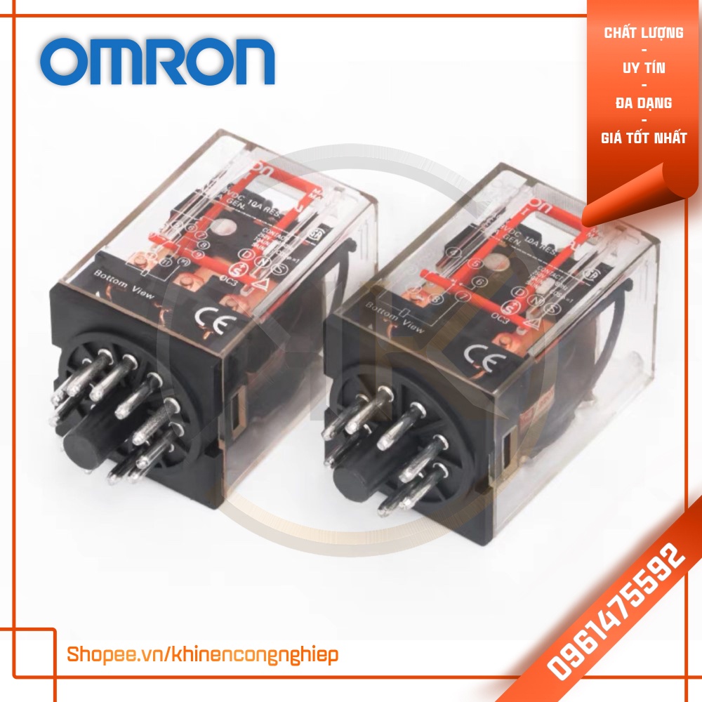Rơ Le Trung Gian Chân Tròn Omron MK2P-I / MK3P-I + Đế PF083A / PF113A
