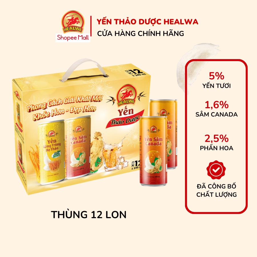 Nước yến thảo dược sâm Canada Healwa  Thức uống dinh dưỡng dành cho người Việt