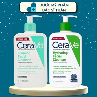 Sữa rửa mặt Cerave Foaming Facial Cleanser dành cho da dầu da khô 473ml