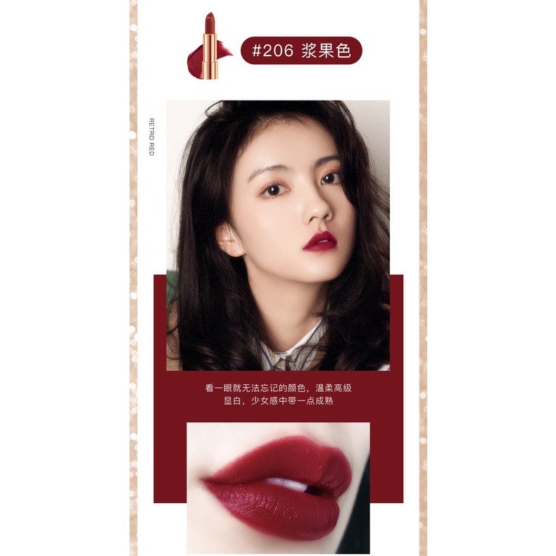 Sét 3 thỏi son lì, thiết kế túi đựng sang chảnh