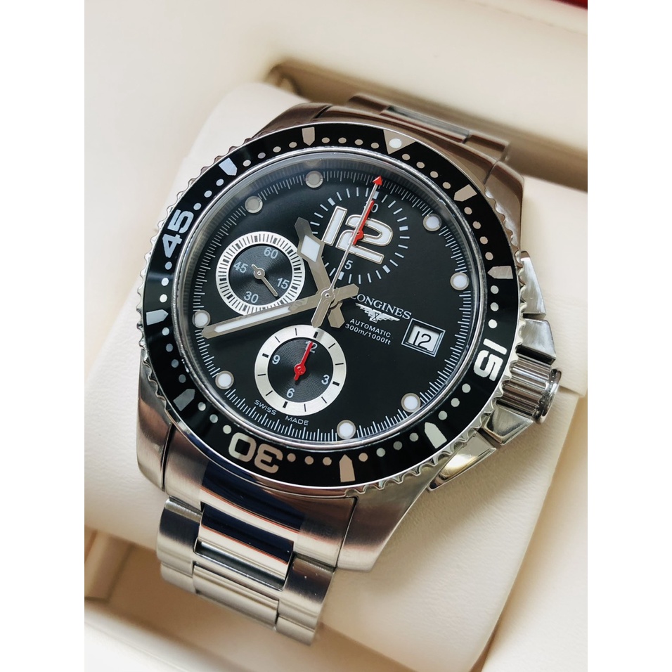 ĐỒNG HỒ NAM LONGINES HYDROCONQUEST AUTOMATIC CHRONOGRAPH L3.644.4.56.6 qua sử dụng