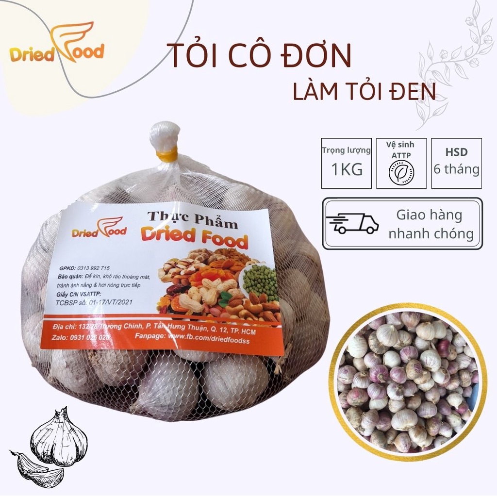 Combo 1kg Tỏi Cô Đơn Phan Rang Làm Tỏi Đen