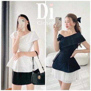 Áo kiểu lệch vai tiểu thư A111