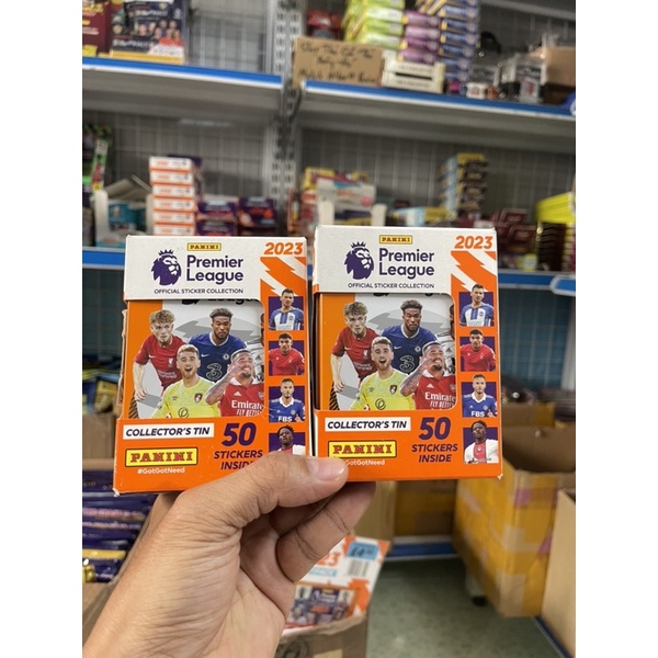 Panini Permier League 2023 Hộp Thẻ Dán Cẩu Thủ Bóng Đá Panini Permier League 2023 ( 50 Thẻ Dán )
