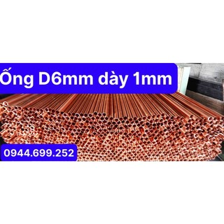 Ống đồng đỏ phi 6mm dày 1mm dài 3m