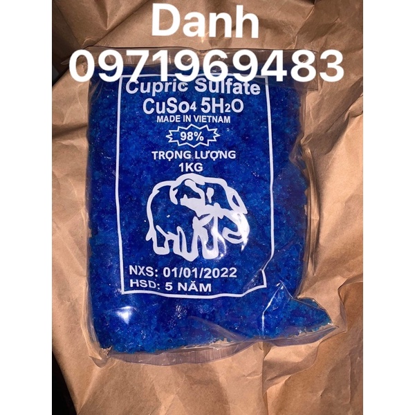 Đồng sunfat(CuSo4)(99%)VietNam ,gói 12túi con voi trắng 12kg ,làm sạch khử nước hồ bơi,tạo màu xanh cho nước
