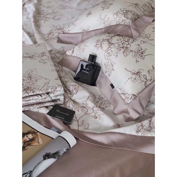 Chăn ga gối tencel hoa Freemonde cao cấp