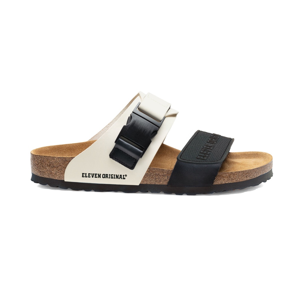 Dép quai ngang Birken đế trấu nam nữ Unisex Eleven Orignial - Màu Đen và màu Be