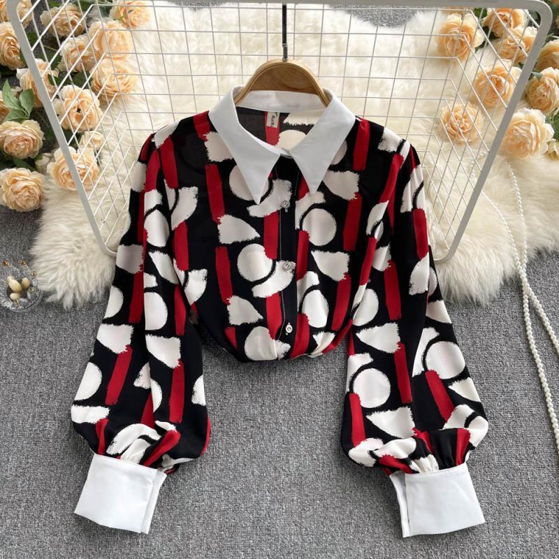 Áo Sơ Mi Chiffon Tay Dài Phong Cách Hàn Quốc Thiết Kế Mới Dễ Phối Đồ