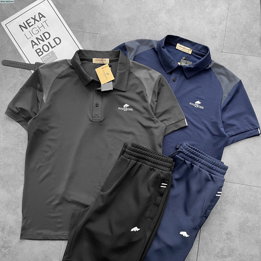 Bộ thể thao nam Rinoboss cổ Polo in vai dáng Slimfit BH2329
