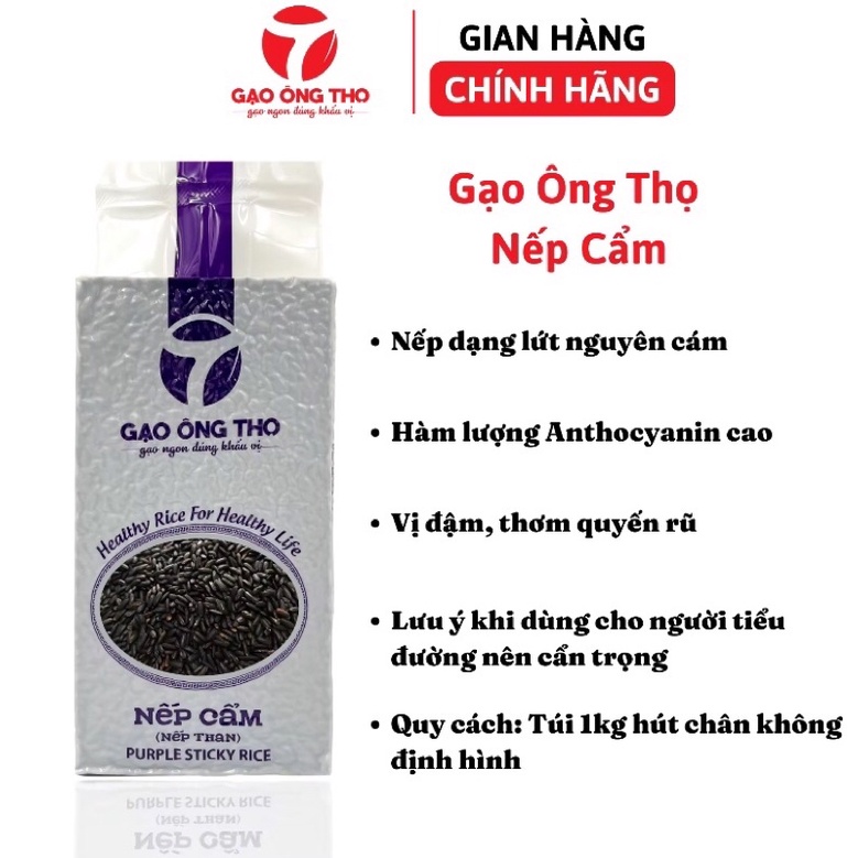 Gạo nếp cẩm -nếp than ông  thọ túi 1kg tốt cho người bệnh dạ dày | BigBuy360 - bigbuy360.vn