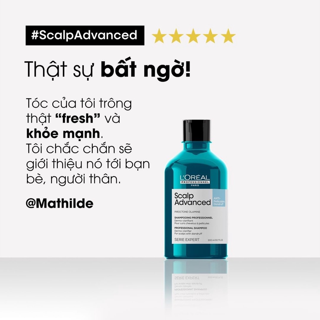 DẦU GỘI GIẢM GẦU L'OREAL SCALP ADVANCED DANDRUFF 300ML - 500ml