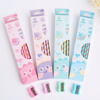 Hộp 12 cây bút chì 2B có định vị tay cầm giúp trẻ tập viết
