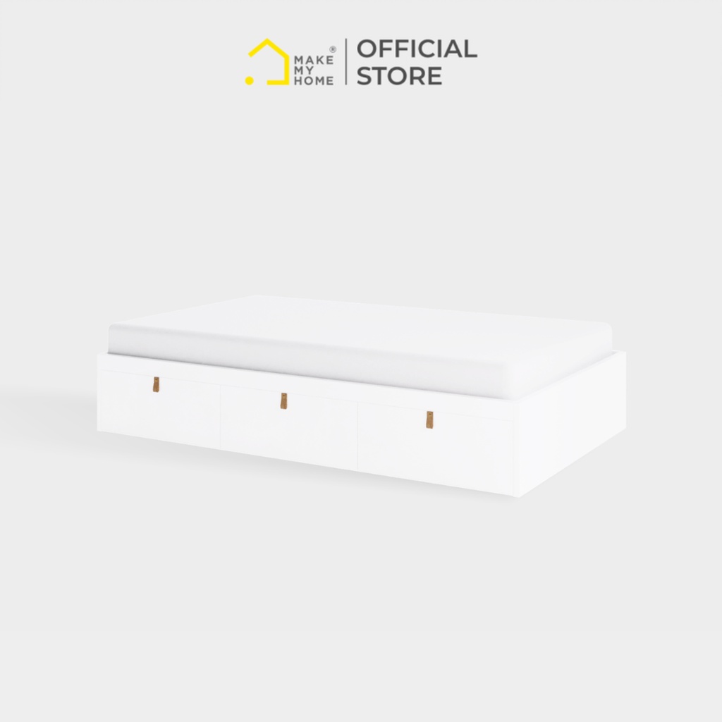 Giường Trắng Giường Gỗ Có Hộc Kéo Tối Giản Make My Home JOHY