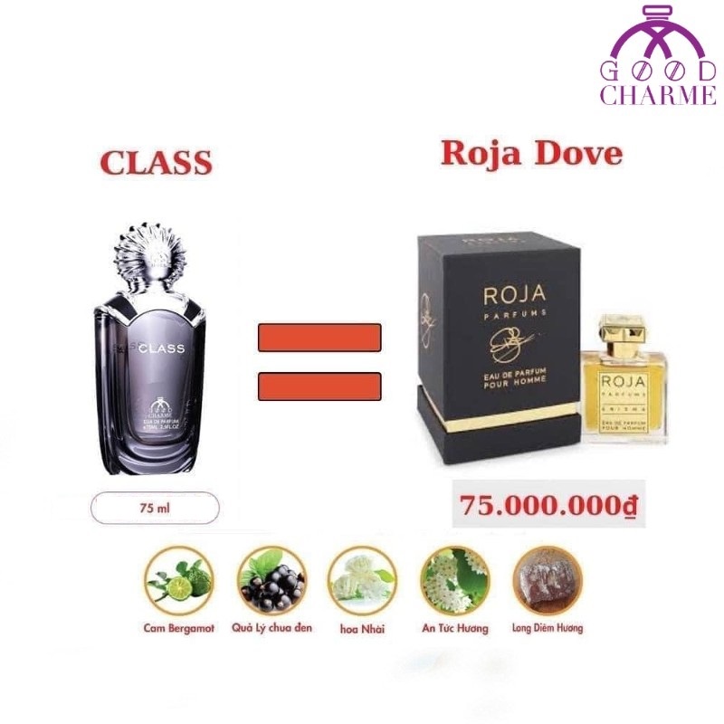Nước hoa nam Charme Class 75ml Nam tính mạnh mẽ cá tính