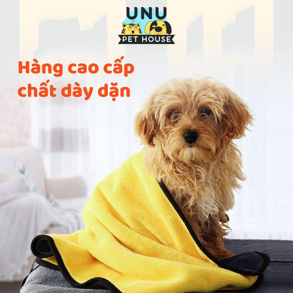Khăn tắm cho chó mèo siêu thấm hút được làm từ micro fiber không xù lông, không bám bụi, chất dày dặn – UNU Pet House