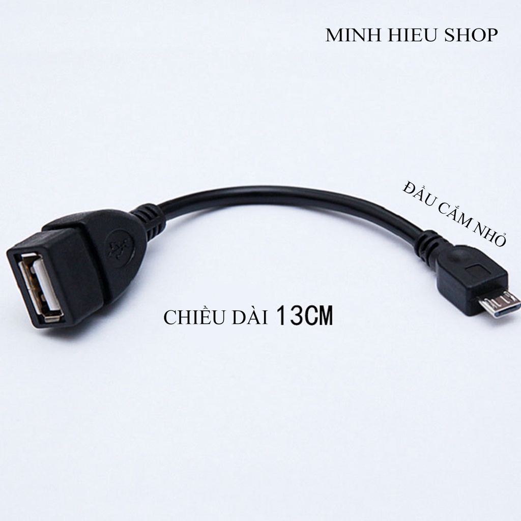 Cáp kết nối OTG Usb 2.0 đầu Type A (Cái) nối đầu kia Type C/micro B ( Chân cắm bẹt to/nhỏ) Cho Điện Thoại, camera