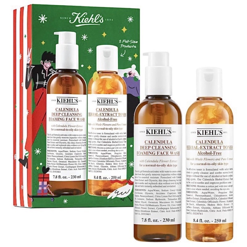 Set Sữa rửa mặt + Toner Kiehl hoa cúc