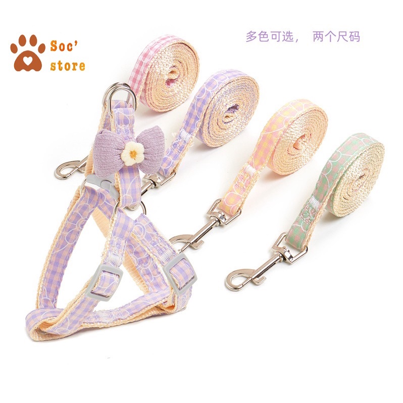 Dây dắt đi dạo dành cho chó mèo hình nơ bầu