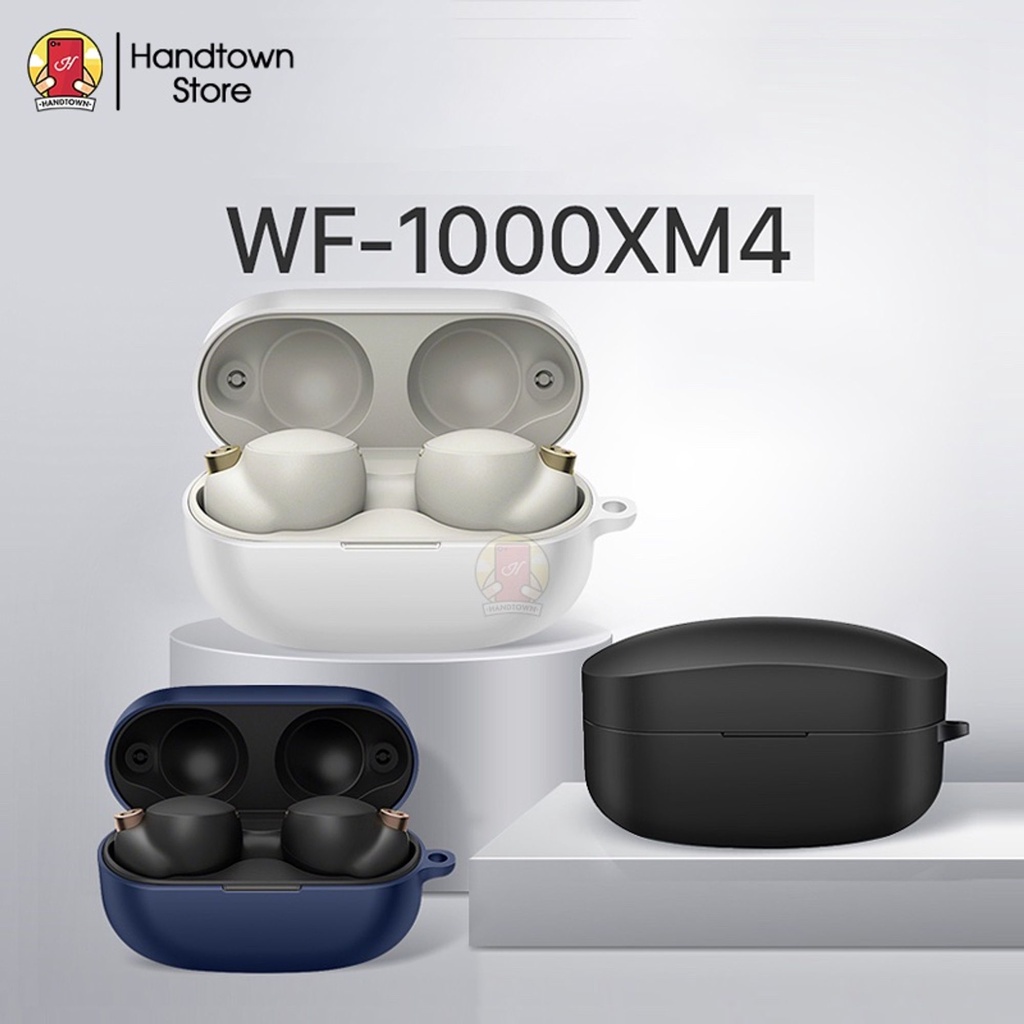 Vỏ Bảo Vệ Hộp Sạc Tai nghe không dây Sony WF-1000XM4 Bằng Silicone Chống Trượt Kèm Móc Handtown