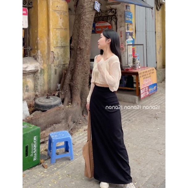 Chân váy thun trơn dáng dài Nana21 Nanastore21