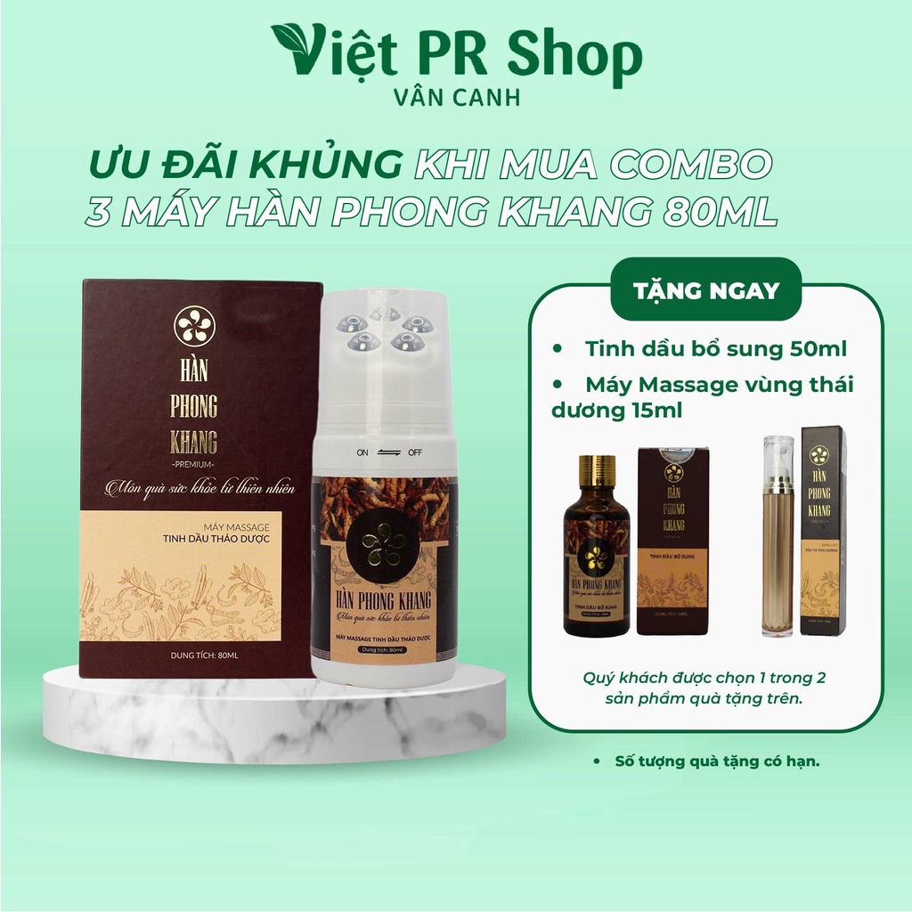 Máy Massage Tinh Dầu Thảo Dược Hàn Phong Khang 80ml Giảm Đau Mỏi Vai Gáy, Xương Khớp, Tê Bì Chân Tay - Việt Pr Shop