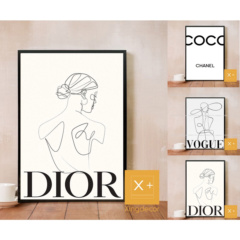 Tranh decor hiện đại đơn tối giản, tranh treo tường có đinh và móc tặng kèm.