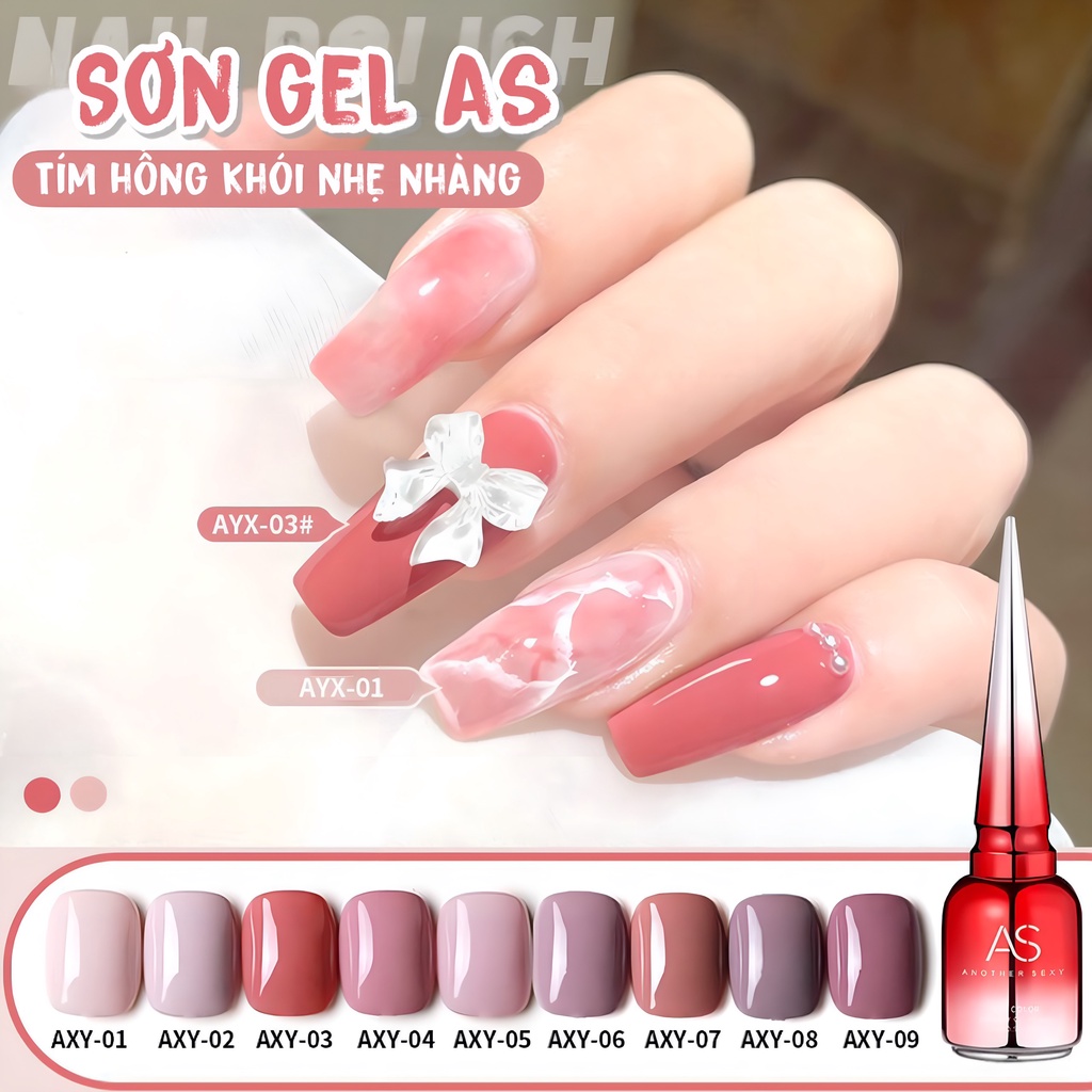 Sơn Gel AS RED |Mã AYX | Màu Hồng Tím Hun Khói