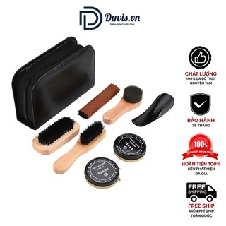 Boxi01- bộ dụng cụ vệ sinh đánh giày da duvis 6 món kèm xi