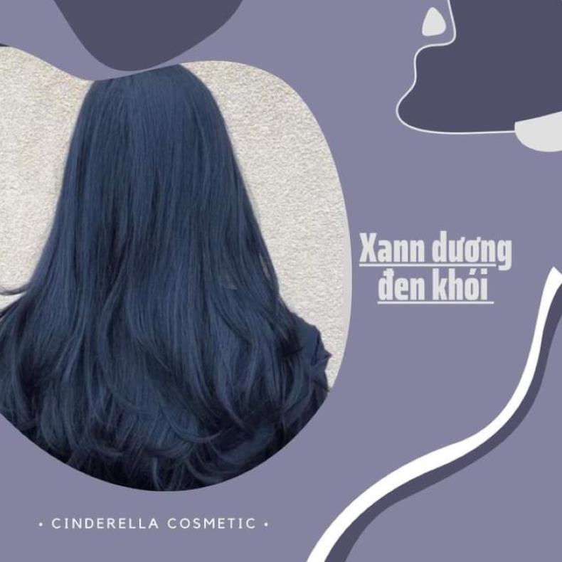 Sét Thuốc Nhuộm Tóc Xanh Đen Dương Đen Kèm OXI +Gang Tay