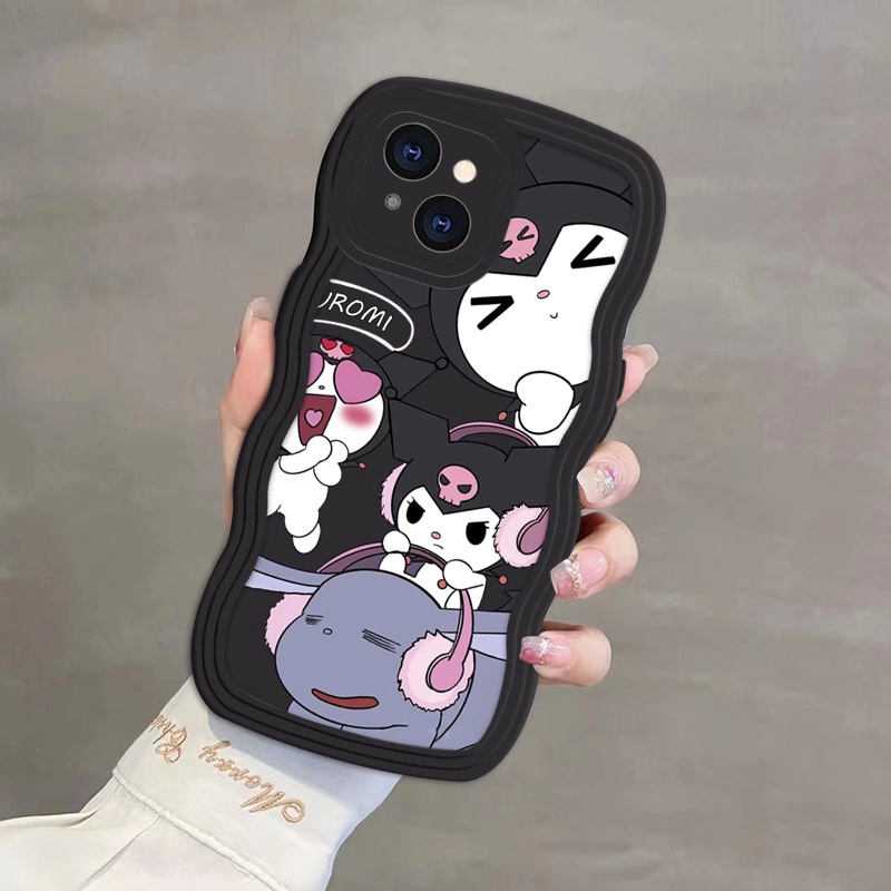 Ốp Điện Thoại Viền Gợn Sóng Chống Dấu Vân Tay Họa Tiết Hoạt Hình Cho iPhone 11 12 14plus xsmax 11Promax 12Pro 13Pro max