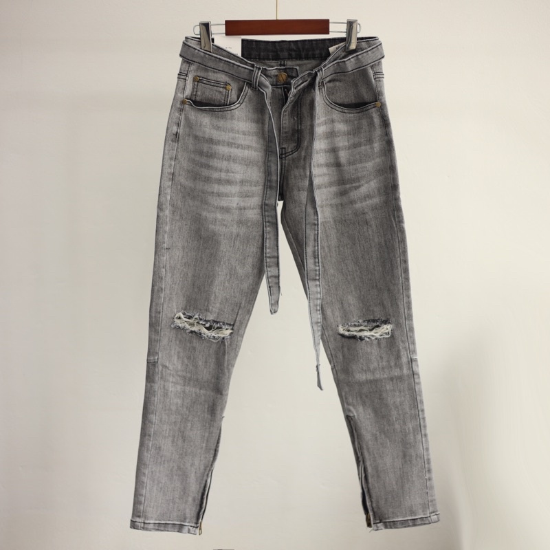 quần jeans ziper sk037 màu xám lông chuột phom slimfit