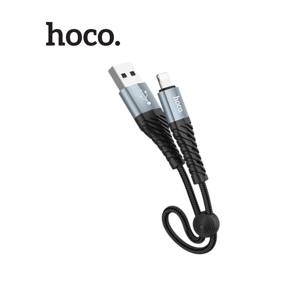 Cáp sạc Nhanh Hoco x.38 cho 11/12/1313pro/14pro max truyền dữ liệu 2.4A dây dù siêu bền dài 25CM (Màu Đen)