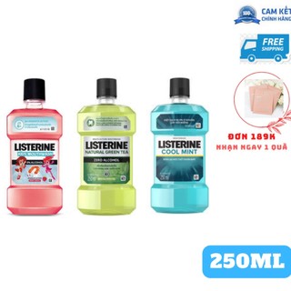 Nước súc miệng cho trẻ em Listerine Kids Mouthwash hương dâu chai 250ml