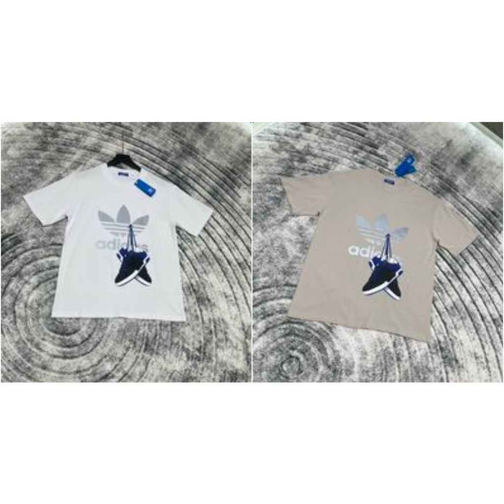 Áo phông nam adidas logo phản quang đôi giầy